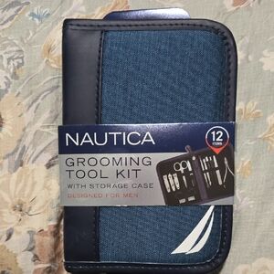Nautica Men's Navy and White Grooming Tool Kit with Case